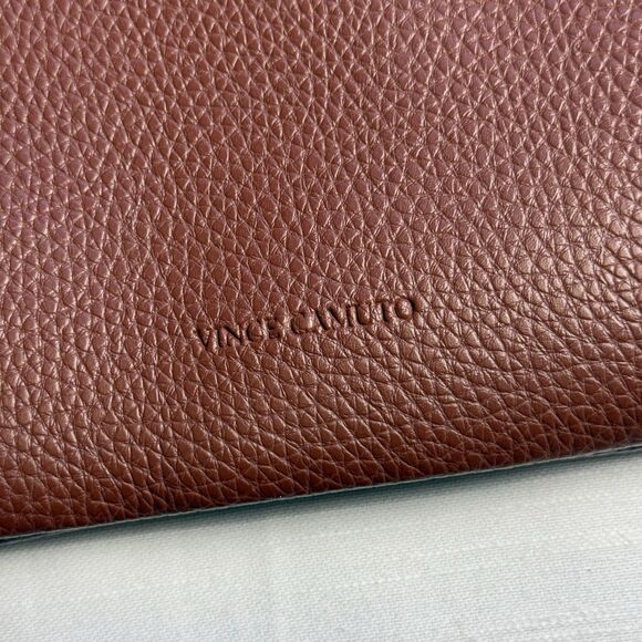 Vince Camuto Luck Brown Black Vegan Leather Tote Bag - Picture 3 of 7